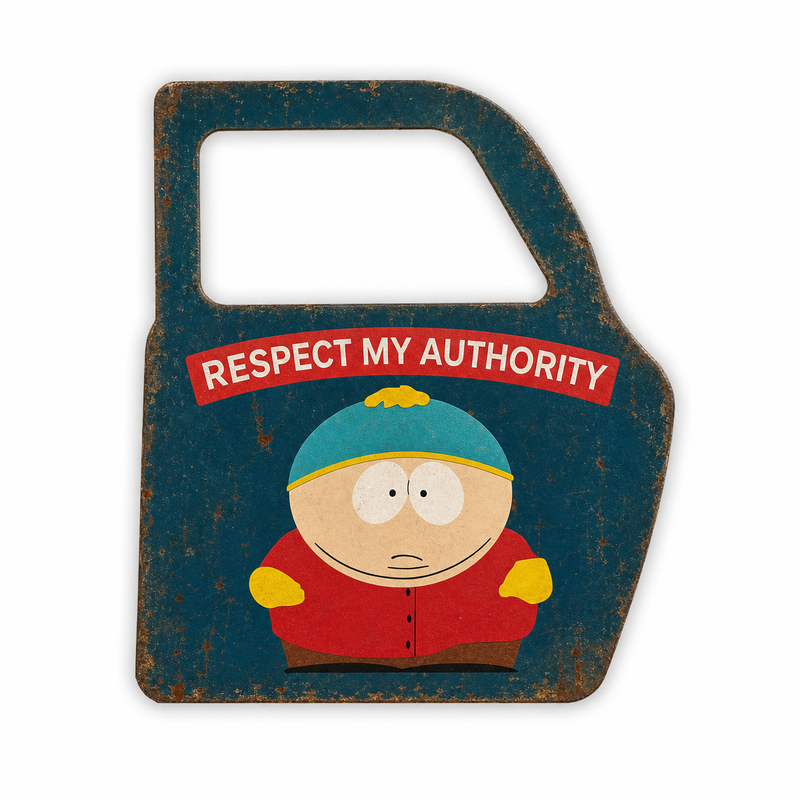 Respect My Authority – Funny Cartoon Metal Wall Sign