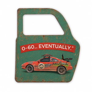 0–60… Eventually – Vintage Car Metal Wall Sign